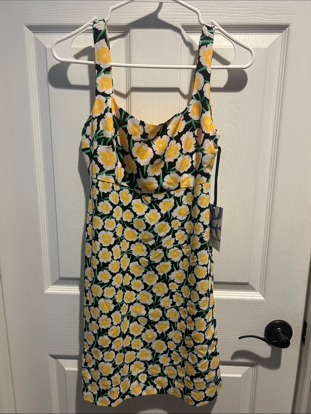 Diane Von Furstenberg Yellow Floral Sundress with Green Accents